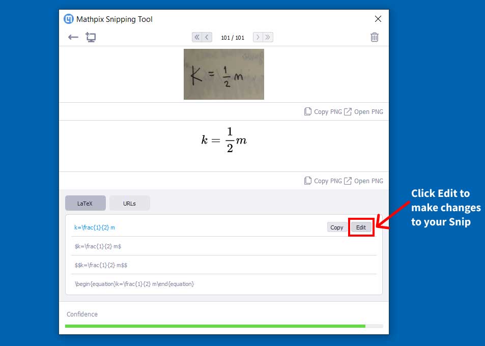 Chỉnh sửa trên Mathpix Snip