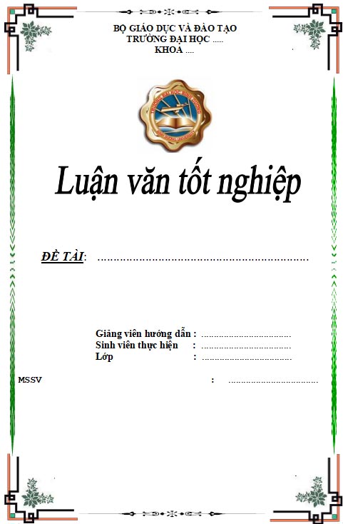 Mẫu bìa luận văn tốt nghiệp