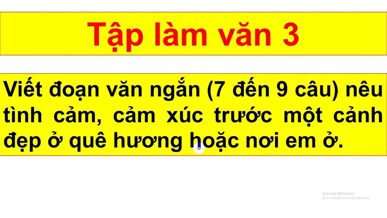 Viết đoạn văn ngắn từ 7 đến 9 câu nêu tình cảm cảm xúc trước một cảnh đẹp ở quê hương hoặc nơi em ở