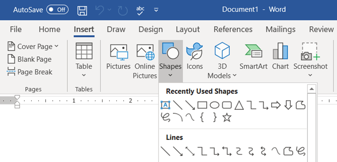 microsoft-word-mindmap-insert-shapes Lựa chọn hình dạng bạn muốn chèn vào sơ đồ tư duy