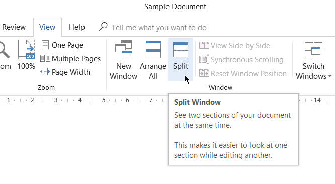 Tính năng phân đôi tài liệu của Microsoft Word