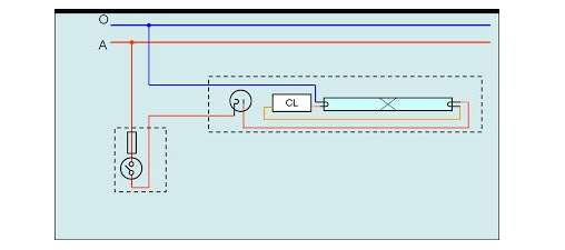Nguyên lý hoạt động của bóng đèn huỳnh quang - sơ đồ đi dây dẫn sai