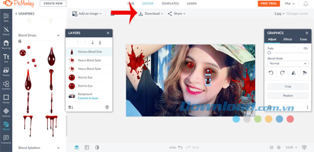 picmonkey-download Tải ảnh về máy