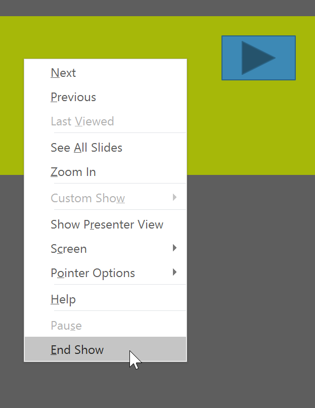 End Show trong PowerPoint
