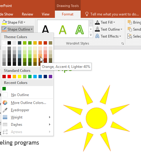 powerpoint-format-shape-9 Thay đổi màu đường viền hình dạng trong PowerPoint