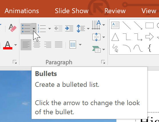 powerpoint-lists-bullet-command-1 Menu Bullets trong PowerPoint