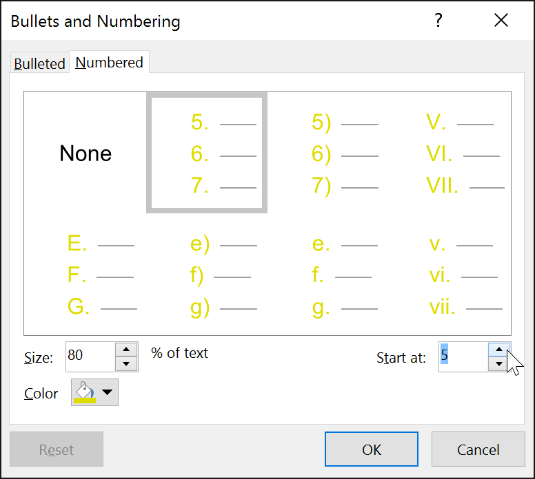 powerpoint-lists-bullet-command-6 Chọn số bắt đầu cho danh sách PowerPoint