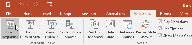 powerpoint-present-command-tab-3 Chọn chiếu slide từ đầu trong PowerPoint
