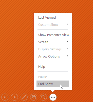 powerpoint-present-end-command-1 Chọn lệnh trình chiếu slide PowerPoint