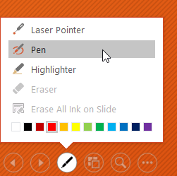 powerpoint-present-ink-command Chọn biểu tượng con trỏ bạn muốn hiện trong slide PowerPoint