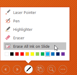 powerpoint-present-ink-erase Xóa toàn bộ dấu mực trong slide
