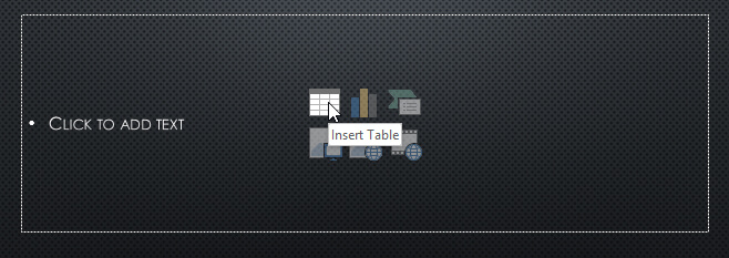 powerpoint-table-insert-placeholder-3 Click để thêm text vào bảng trong PowerPoint