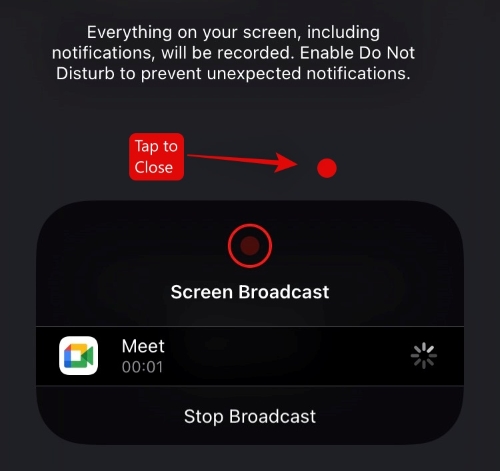 screenshare-meet-ios-5 Đóng hộp thoại này trên Google Meet cho iOS