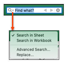 search-bar-excel-mac Thanh tìm kiếm trong Excel cho Mac