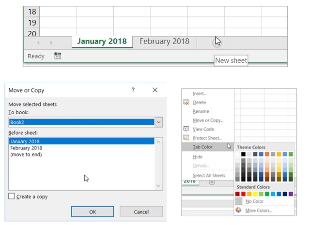 Tùy chọn bảng tính trong excel