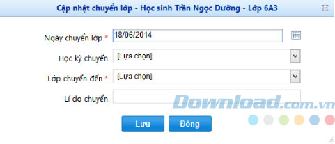 Cập nhật chuyển lớp