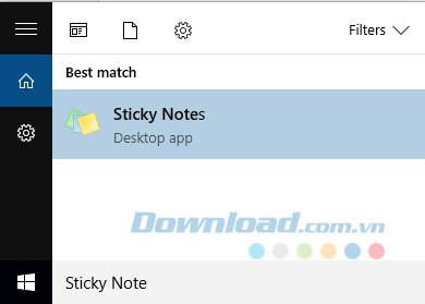 Mở Sticky Note