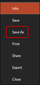 Ấn vào tab File chọn Save As