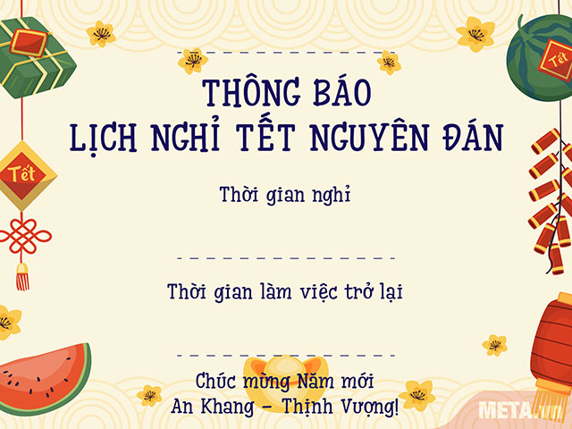 Banner Thông báo nghỉ Tết Âm lịch 2022