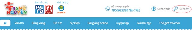 trang-nguyen-tieng-viet-dang-ky Nhấn vào nút Đăng ký trên giao diện chính Trạng Nguyên Tiếng Việt