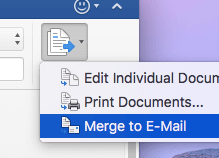 Khi đã hài lòng với thư của mình, hãy chọn Merge to E-Mail