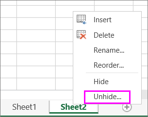 unhide-tab Bỏ ẩn tab trong Excel