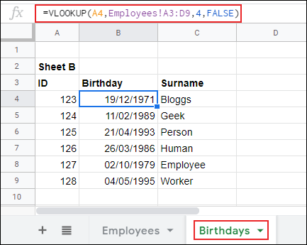 vlookup-example2 Tra cứu dữ liệu bằng VLOOKUP trên Google Sheets