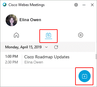 Lập lịch trên Webex Meetings