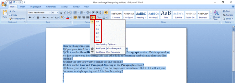 word-gian-dong-3 Thay đổi khoảng cách dòng trong Word